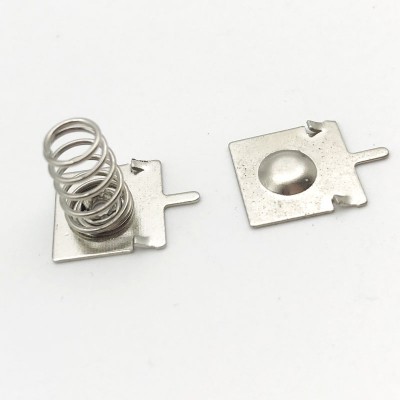 Custom Brass Battery Spring Terminal Connector With Steel Wire Clip